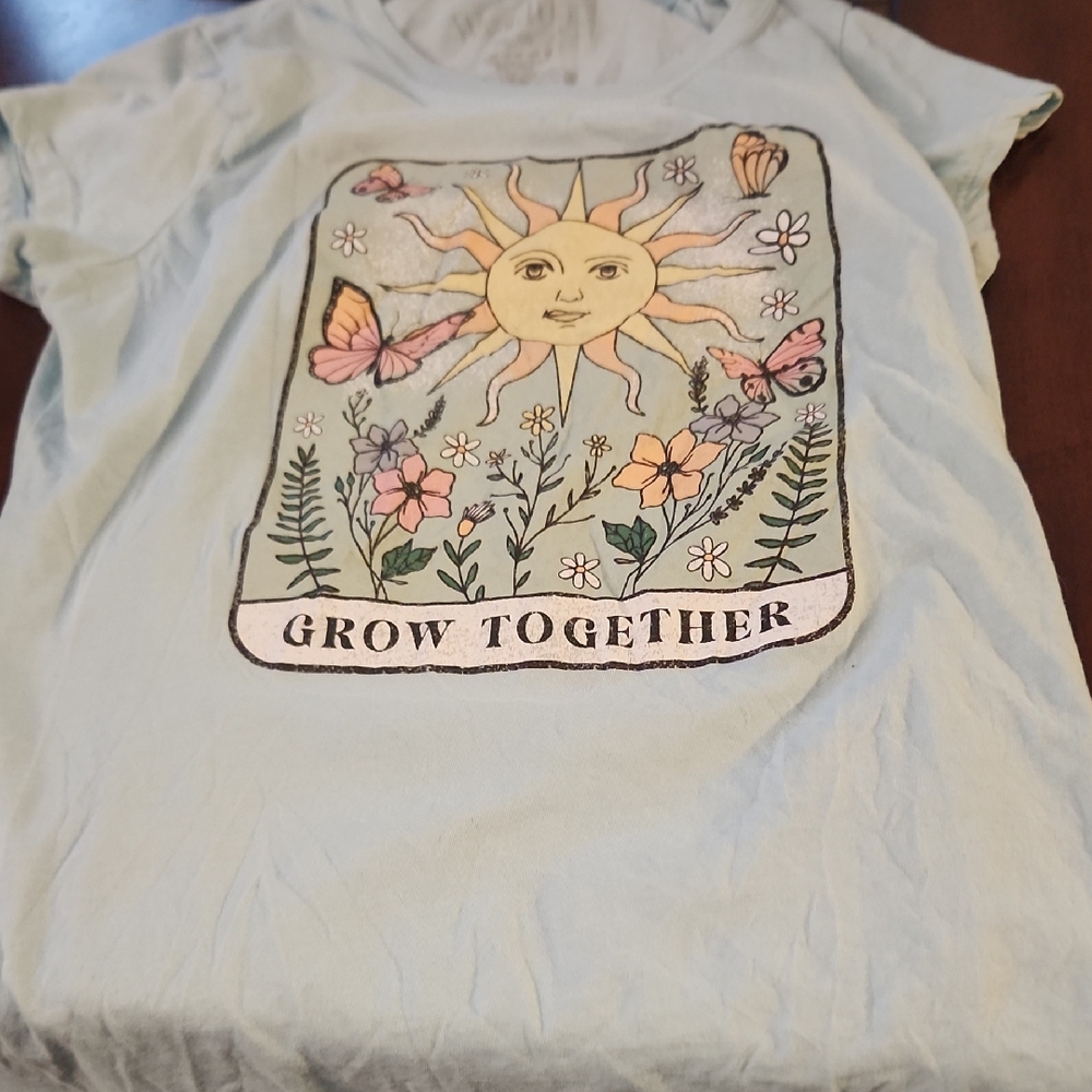 Warm Light Blue 'Grow Together' Graphic Tee